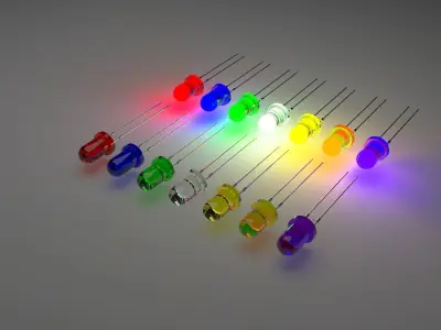 Illuminated and Not Illuminated Light Emitting Diodes Collection 3D model
