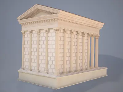 Roman Temple Low-poly 3D model