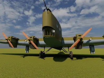 Tupolev tb-3 with interior 3D model