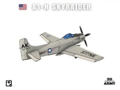 A1-H Skyraider - scale model - STL files - 3D print 3D print model
