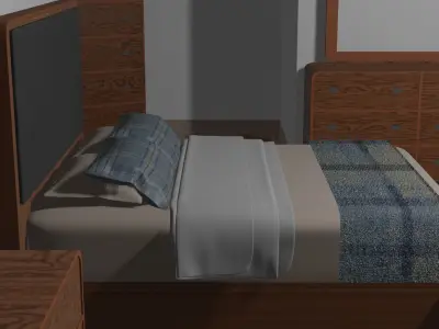 Minimalist Bedroom  Free low-poly 3D model
