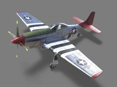 p51D Mustang - High Quality WW2 Warbird 3D model