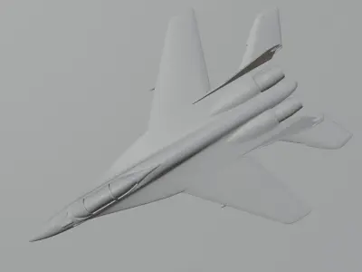 JET 3D fighter on water 3D model