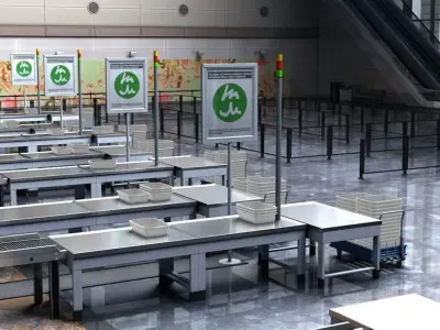Airport Security Checkpoint 3D Model - Unity Ready 3D model