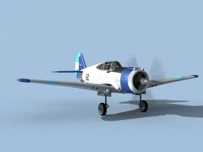 Curtiss H-75C Mohawk V15 Argentina 3D model