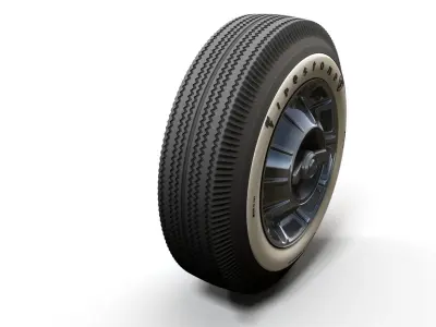 Classic car highpoly wheel 3D model