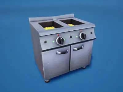 Commercial Kitchen Stylized Low-poly 3D model