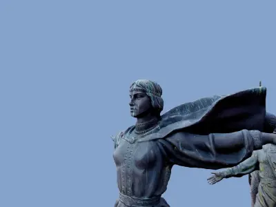 3D Monument to Founders of Kyiv - Kyiv Ukraine 3D model