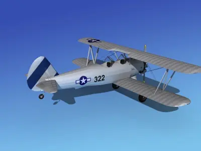 Stearman PT-17 Kaydet V11 3D model