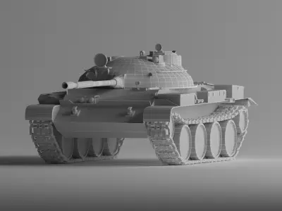 T-62A Medium Tank Low-poly 3D model