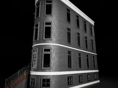 BROOKLYN BROWNSTONE REGULAR OLD BUILDING 006 Low-poly 3D model