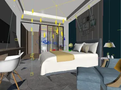 Modren Nordic Style Bathroom Design 3D model