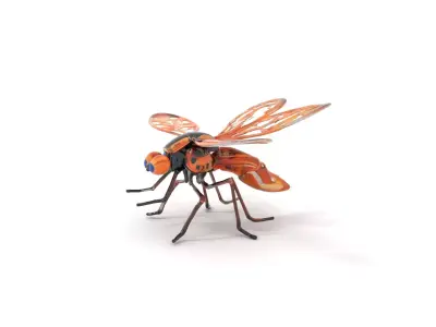 Copper Mechanical Insect model pack Low-poly 3D model