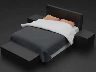 Minimalism Bed Design Free 3D model