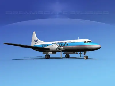 Convair CV-340 Bluegrass Airlines 3D model