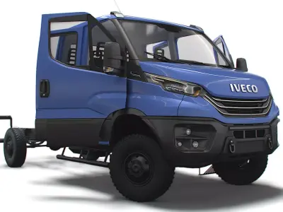 Iveco Daily Doka 4x4 HQ Interior 2023 3D model