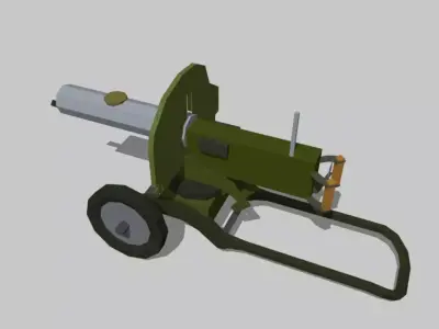 Maxim-Gun cannon on wheels Free low-poly 3D model