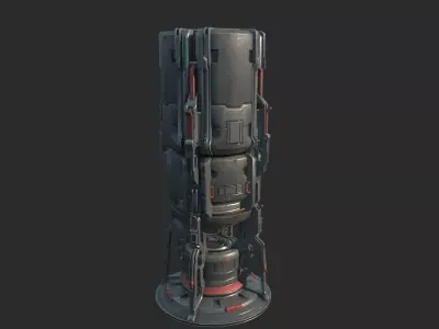 Future science fiction particle synthesizer 3D model