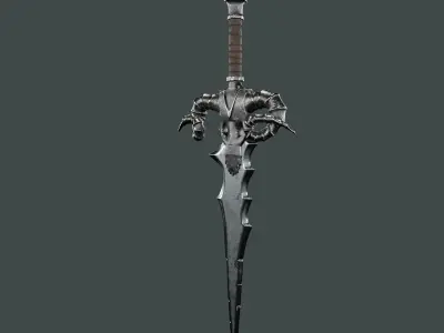 Medieval weapon set of three Low-poly 3D model
