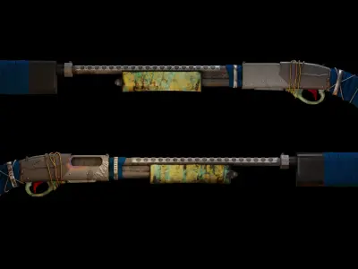 Shotgun Apocalyptic Free low-poly 3D model