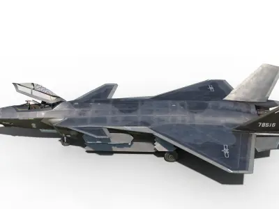 J20 J-20 F-20 F20 China J20 stealth fighter  Low-poly 3D model
