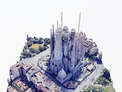 Sagrada Familia Low-poly 3D model