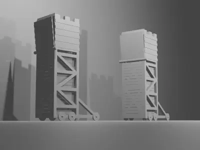 Medieval Siege Tower Free 3D model