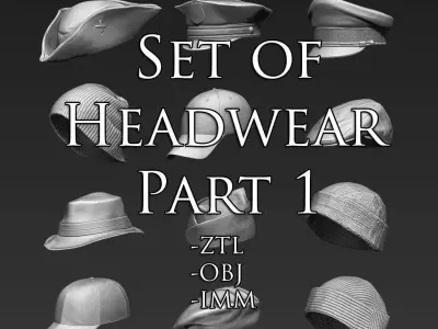 Set of Headwear Part 1 3D model
