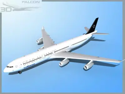 Falcon3D A340-600 Lufthansa Star 3D model