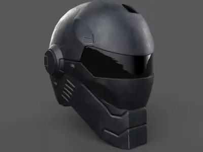 Helmet scifi military combat  Low-poly 3D model