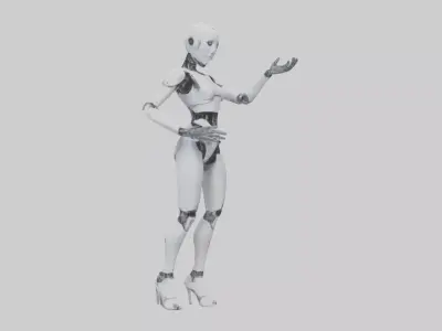 Robot version of a dancer model Low-poly 3D model