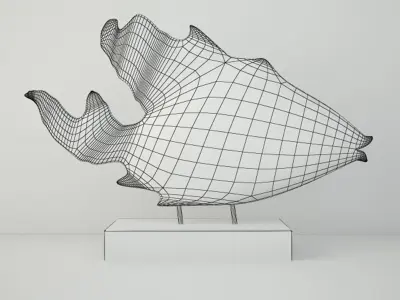 Teak Fish Bust by Uttermost 3D model