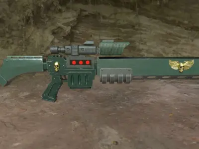 Vindicare assassin exitus rifle Warhammer 40k 3D model