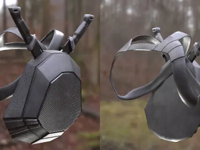 Backpack Machete 228 - All MH Bodies - UE5 Skeletons - Rigged Low-poly 3D model