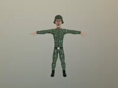 low poly soldier Low-poly 3D model purchase