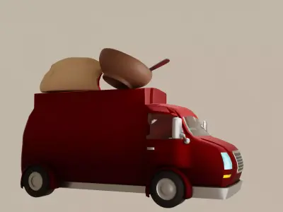 Food truck 3D model buy