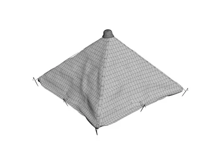 Wehrmacht tent - Viererzelt Low-poly 3D model