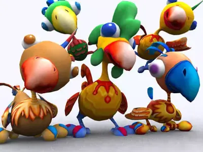 3DRT - Toonpets Birdies  Low-poly 3D model