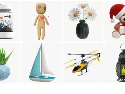 Teenager room decorations 3D model