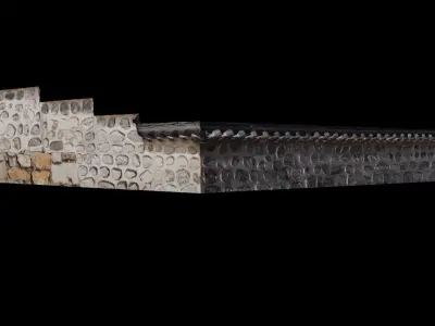 Tiled stone wall 3D model