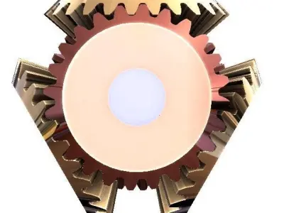 Bevel gear transmission set-5 gears Free 3D print model