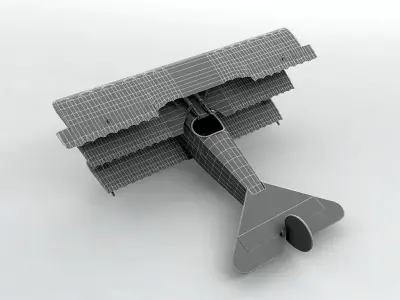 Fokker DR-1 Triplane Low-poly 3D model