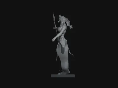 ocean goddess character print Free 3D model