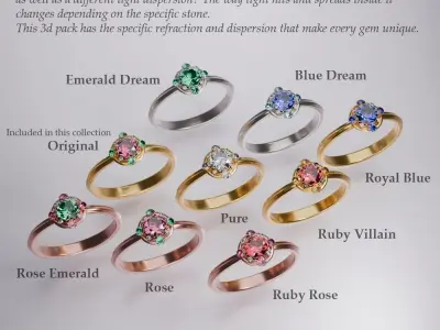 Princess Elena Gold Ring 3D model