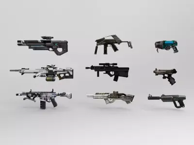 Weapon Pack  Low-poly 3D model