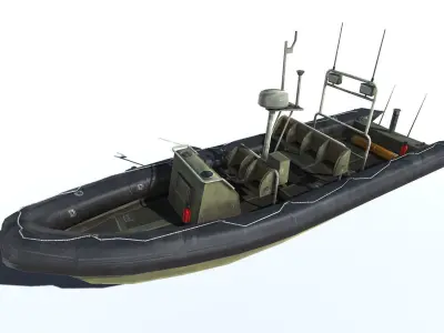 Zodiac patrol boat Low-poly 3D model