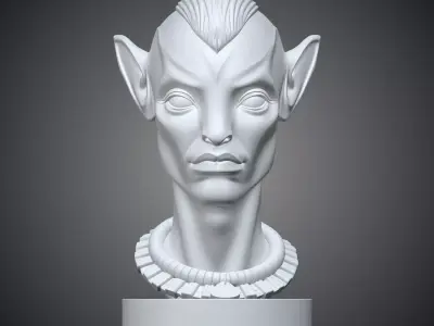 Navi Warrior Portrait Sci-Fi Character Statue PM-363 3D print model