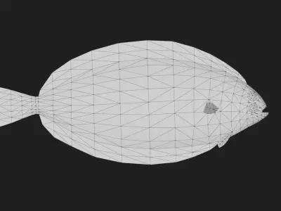 Flatfish Low-poly 3D model
