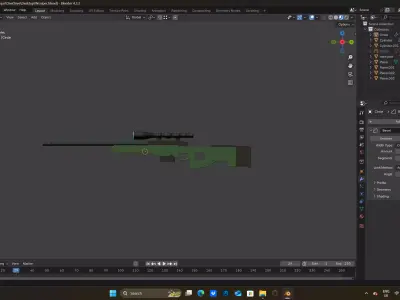 Game Ready Low Poly Sniper Rifle Low-poly 3D model