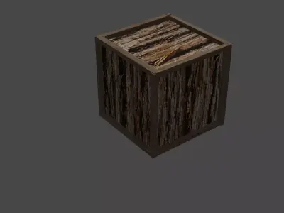 Crate wooden box Free low-poly 3D model buy